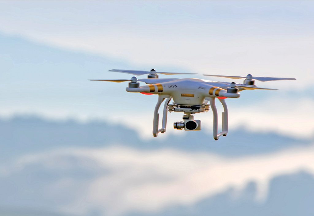 AS_Drone in Flight with Sky Background